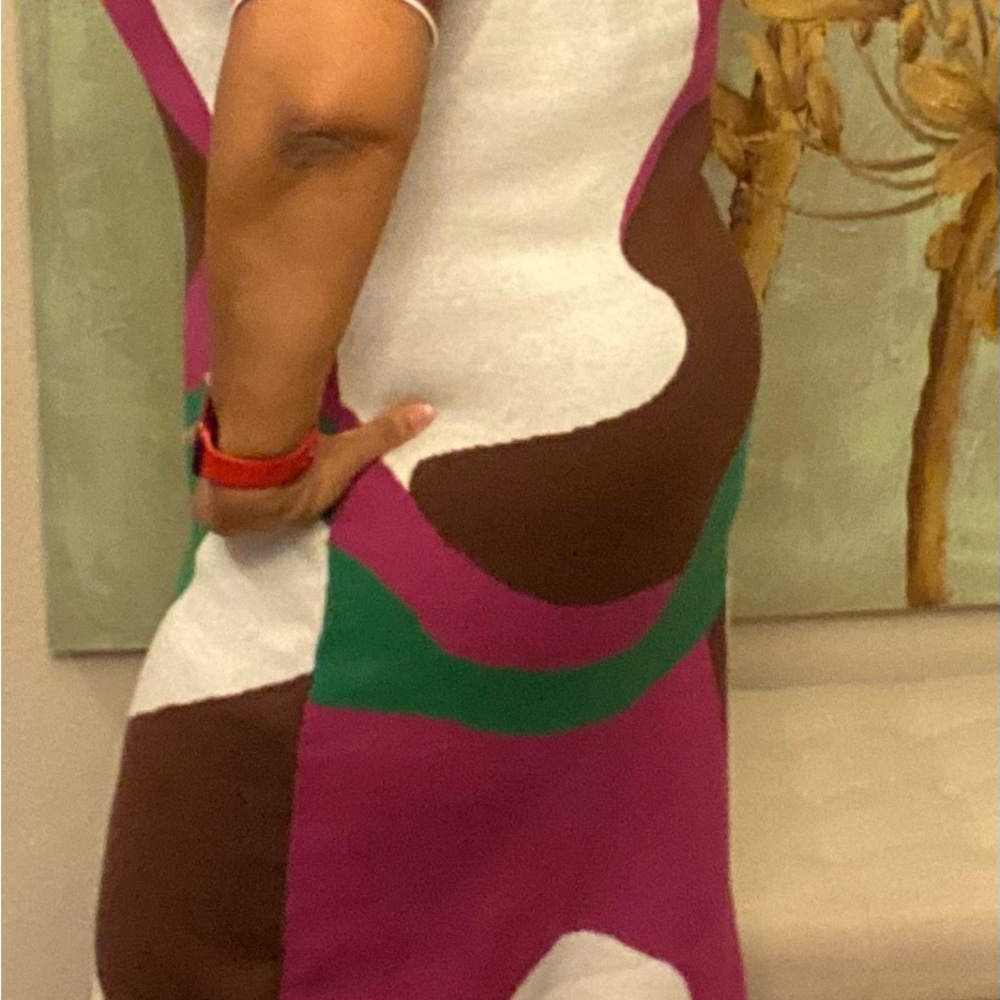 Colorful Abstract Patterned Midi Dress - Picture 6 of 7